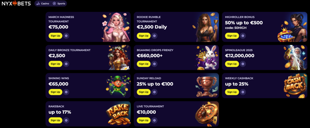 NYXBets promotions.