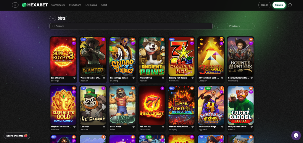 Hexabet slot games.