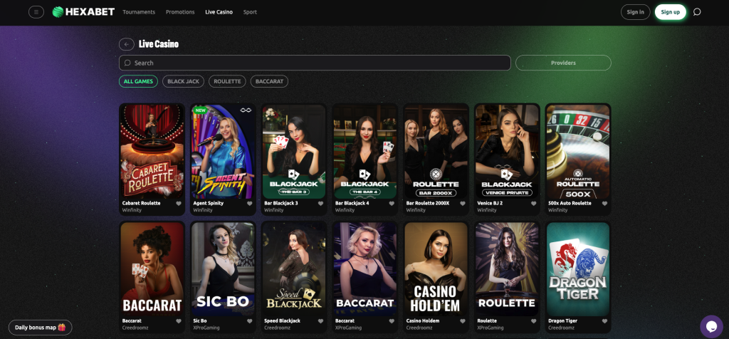 Hexabet Live Games.