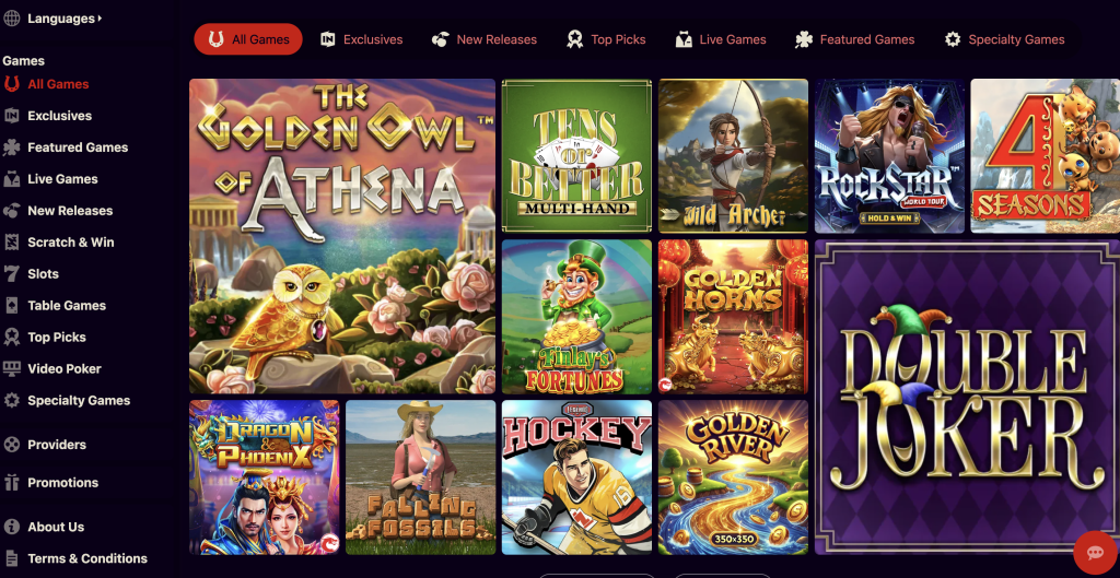 games options at slot powers casino