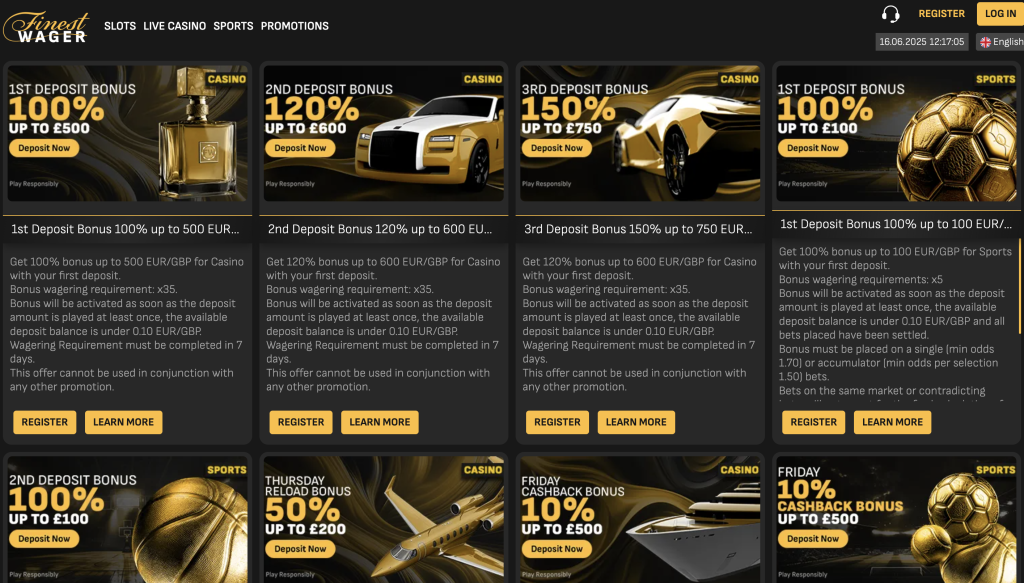 finest wager casino promotions