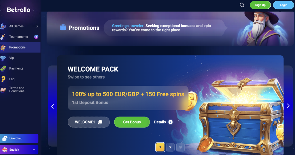 betrolla casino promotions