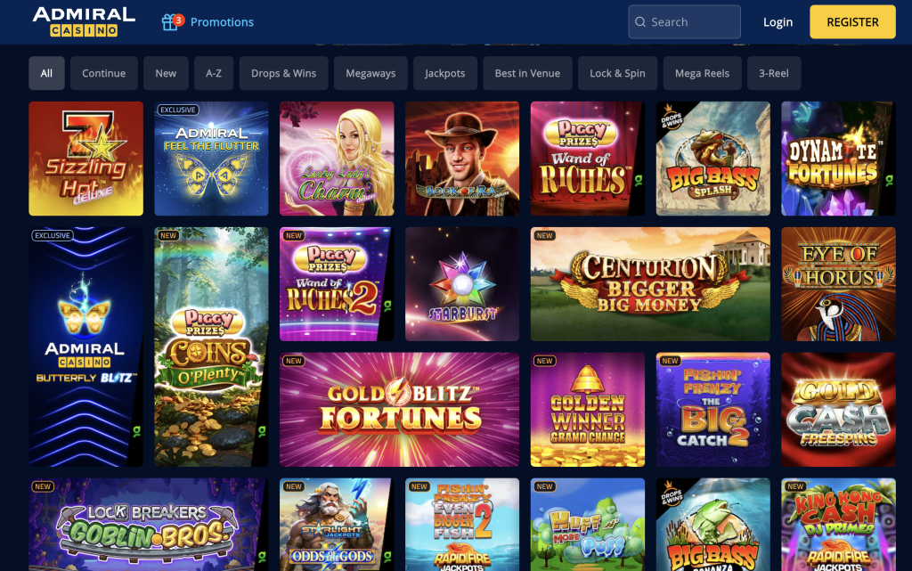admiral casino games