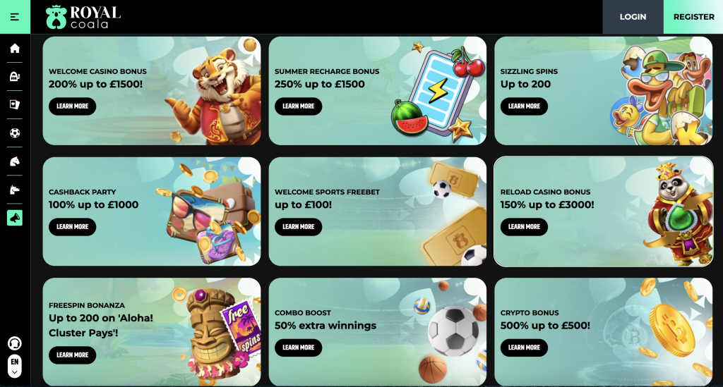 Royal Coala promotions page