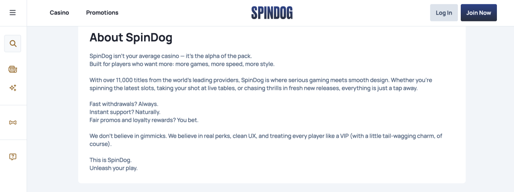 SpinDog about us information.