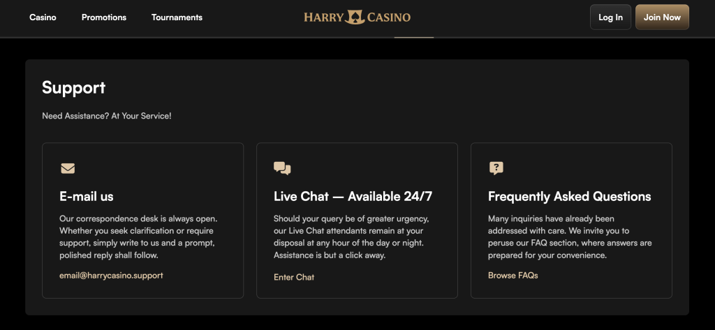 Harry Casino Support.