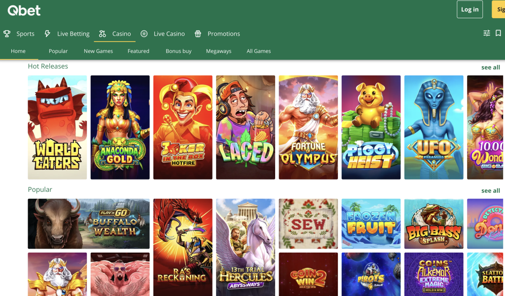 qbet casino games