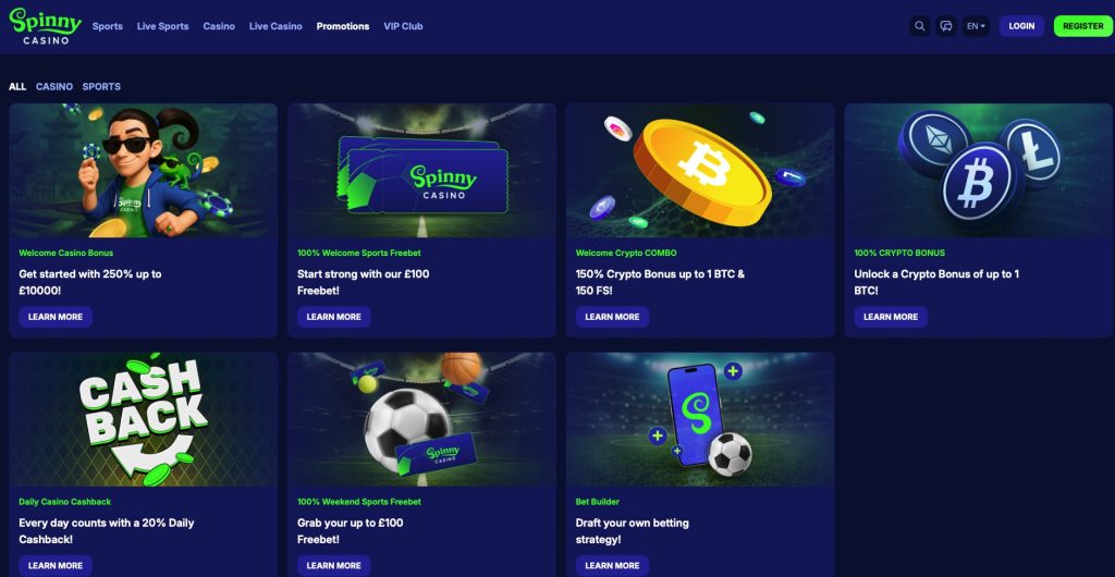 Spinny Casino on going promotions 