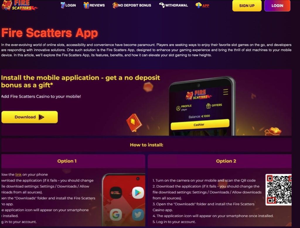 Fire Scatters App information