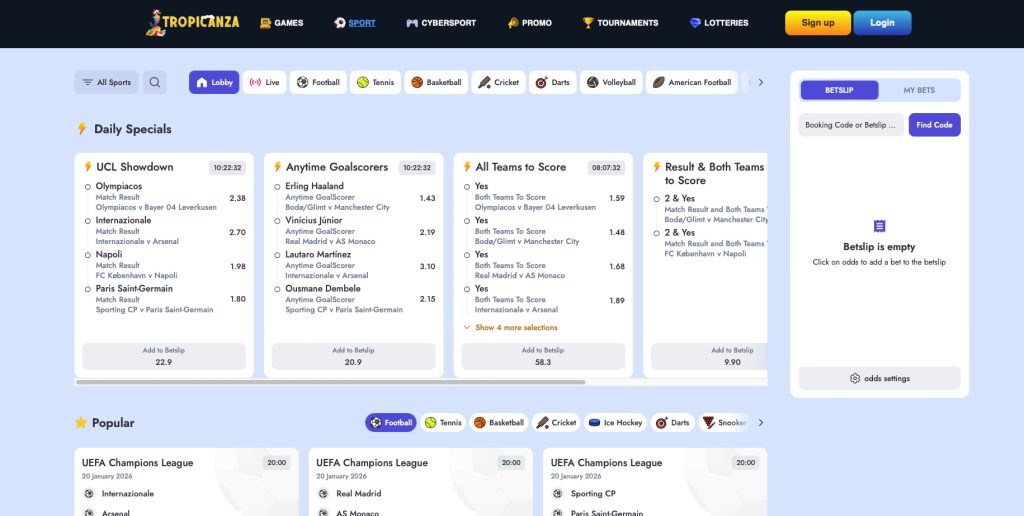 Tropicana Sportsbook section