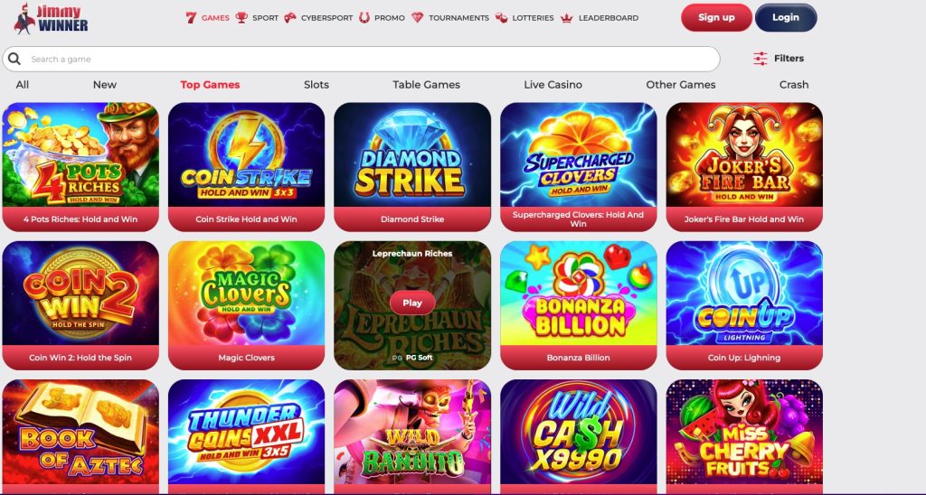 Jimmy Winner Top Game selection