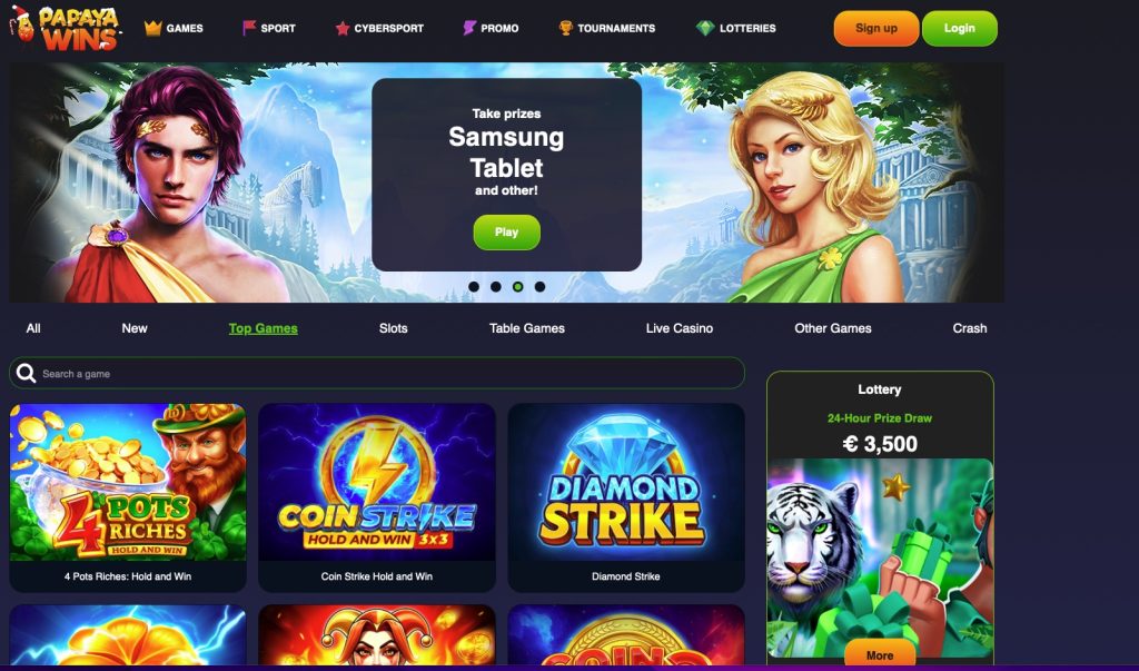 Papaya Wins Homepage