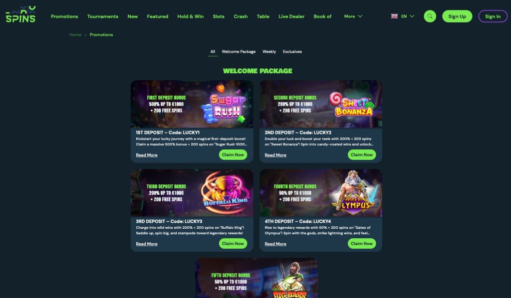 1000 Spins Welcome Package