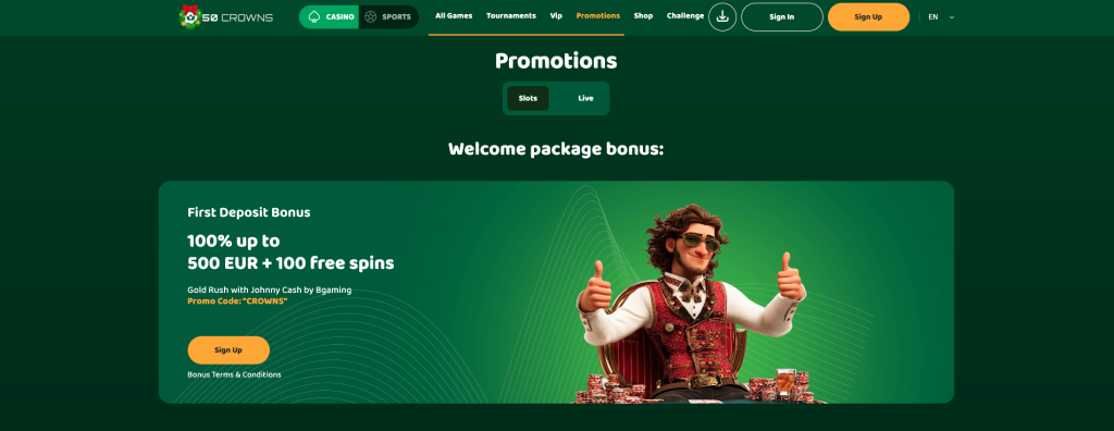50 Crowns Casino Promotions