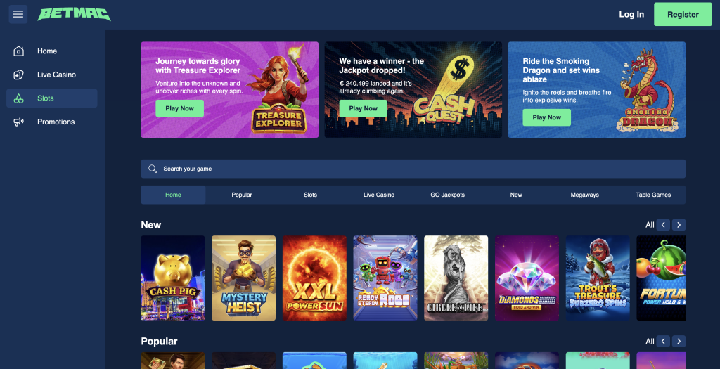 Betmac Casino Games.