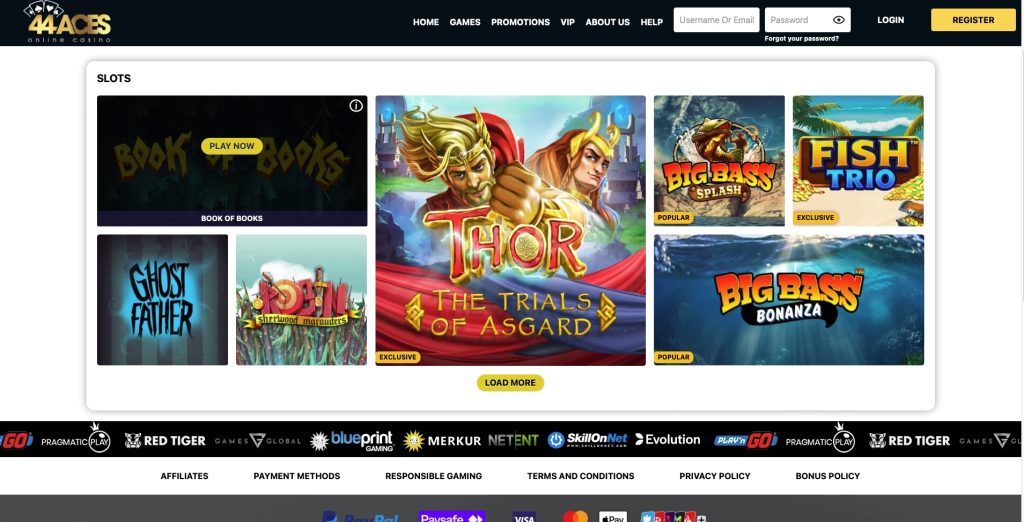 44 Aces Slot game selection